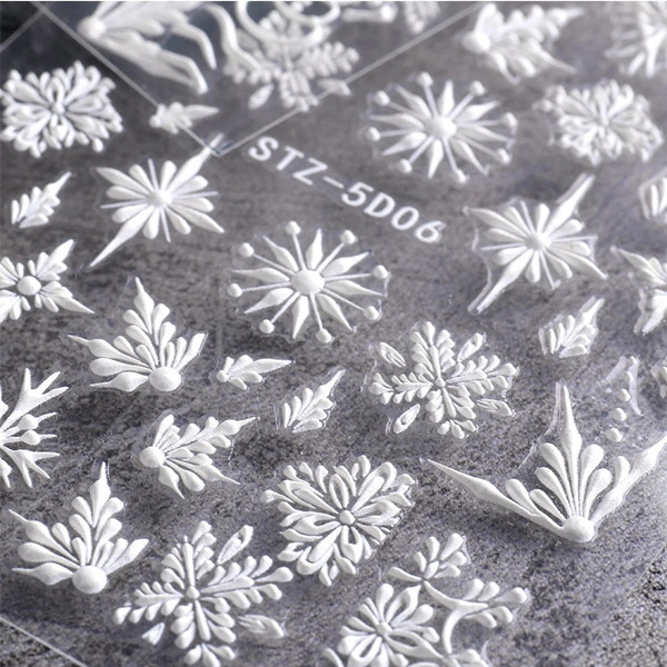 5D Snowflake Nail Art kleebised