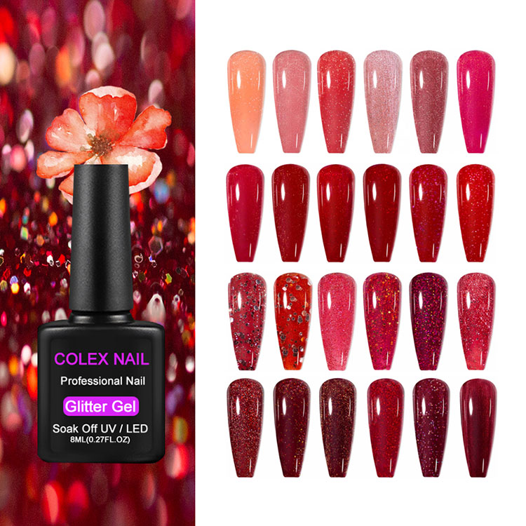 8ml punane glitter geeli poola kingitus