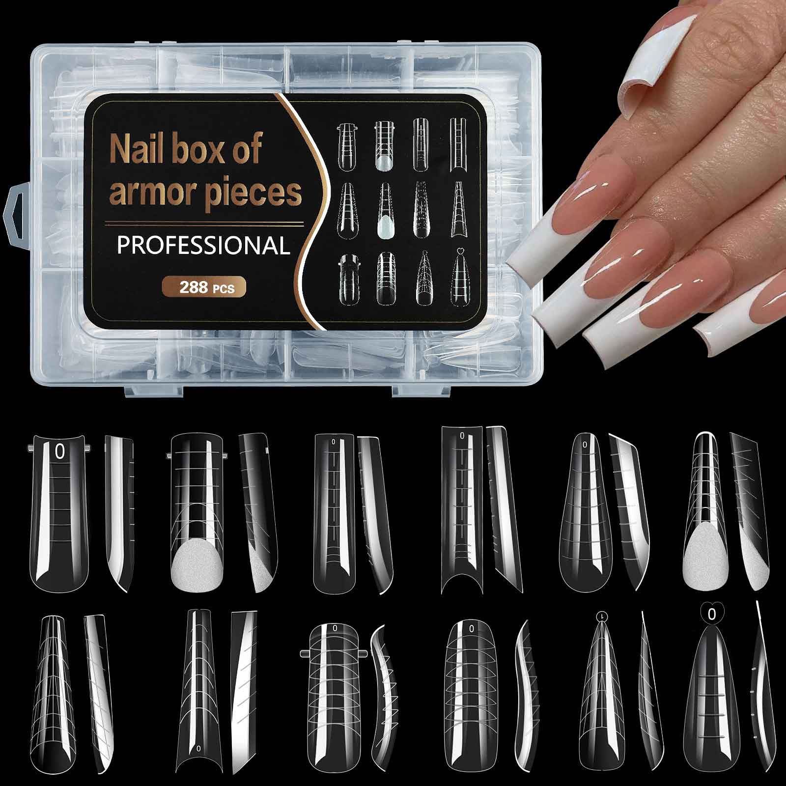 Dual Nail Forms Nail Tips 12 Shapes 288tk polüküüntegeeli jaoks