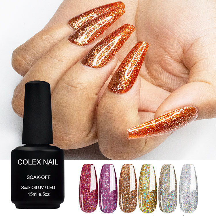 Flash Diamond Colors Glitter geel küünelakk